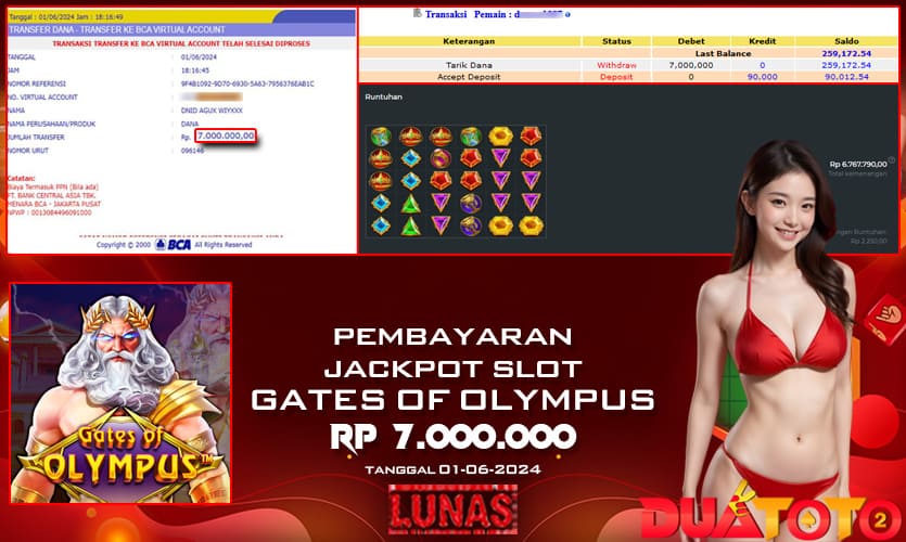 BUKTI PEMBAYARAN JACKPOT SLOT GATES OF OLYMPUS 01-06-2024