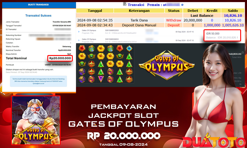 BUKTI PEMBAYARAN JACKPOT SLOT GATES OF OLYMPUS 08-09-2024