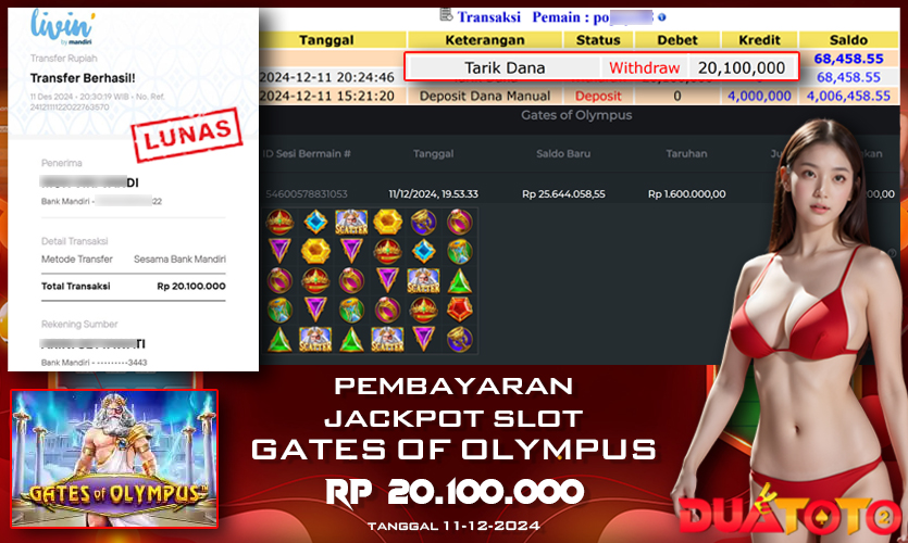 BUKTI PEMBAYARAN JACKPOT SLOT GATES OLYMPUS 11-12-2024