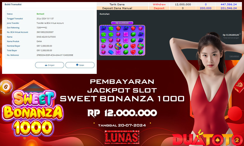 BUKTI PEMBAYARAN SWEET BONANZA 1000 20-07-2024