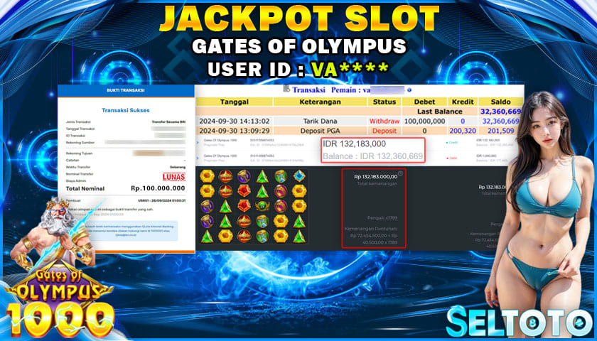 BUKTI PEMBAYARAN JACKPOT SLOT GATES OF OLYMPUS 1000 30-09-2024