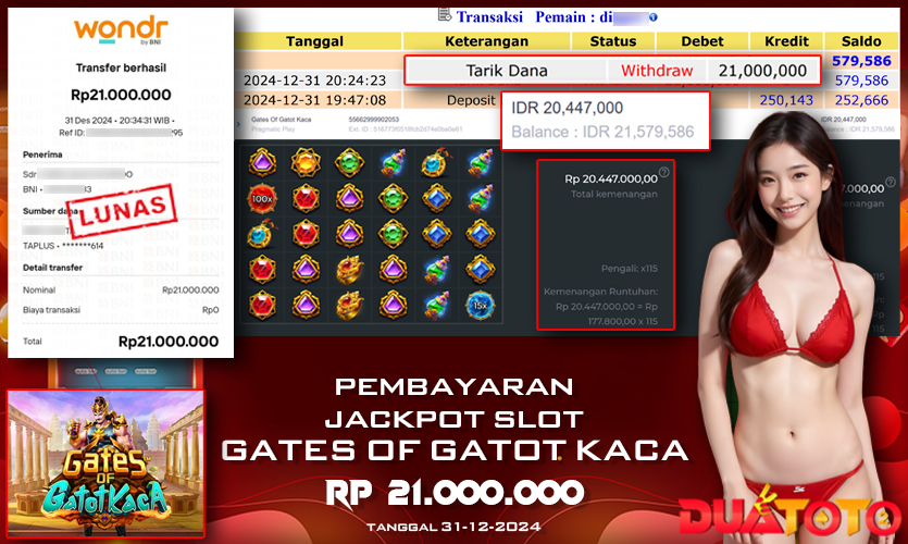 BUKTI PEMBAYARAN JACKPOT SLOT GATES OF GATOT KACA 31-12-2024