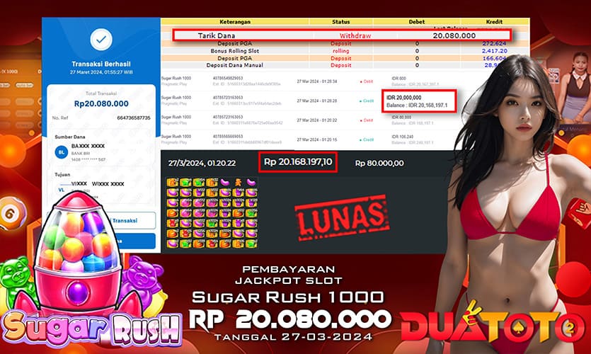 BUKTI PEMBAYARAN JACKPOT SLOT SUGER RUSH 1000 27-03-2024