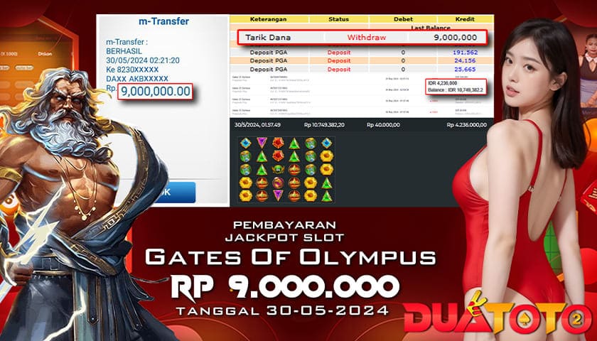 BUKTI PEMBAYARAN JACKPOT SLOT GATES OF OLYMPUS 30-05-2024