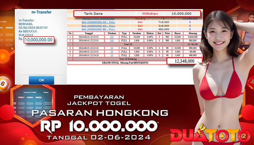 BUKTI PEMBAYARAN JACKPOT TOGEL HONGKONG  02-06-2024