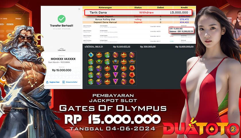 BUKTI PEMBAYARAN JACKPOT SLOT GATES OF OLYMPUS 04-06-2024