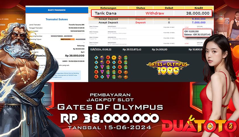 BUKTI PEMBAYARAN JACKPOT SLOT GATES OF OLYMPUS 15-06-2024