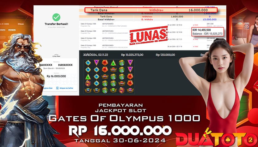 BUKTI PEMBAYARAN JACKPOT GATES OF OLYMPUS 1000 30-06-2024