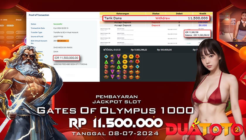 BUKTI PEMBAYARAN JACKPOT GATES OF OLYMPUS 1000 08-07-2024