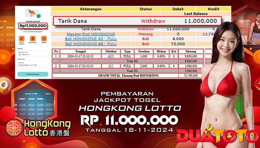 BUKTI PEMBAYARAN JACKPOT TOGEL HONGKONG LOTTO 18-11-2024
