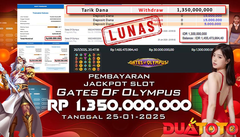 BUKTI PEMBAYARAN JACKPOT SLOT GATES OF OLYMPUS 25-01-2025