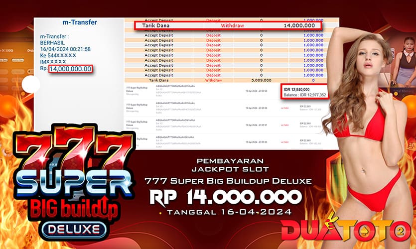 BUKTI PEMBAYARAN JACKPOT SLOT 777 SUPER BIG BUILDUP DELUXE  16-04-2024
