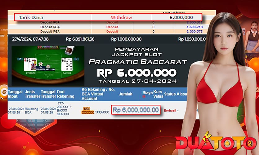 BUKTI PEMBAYARAN JACKPOT PRAGMATIC BACARAT 27-04-2024