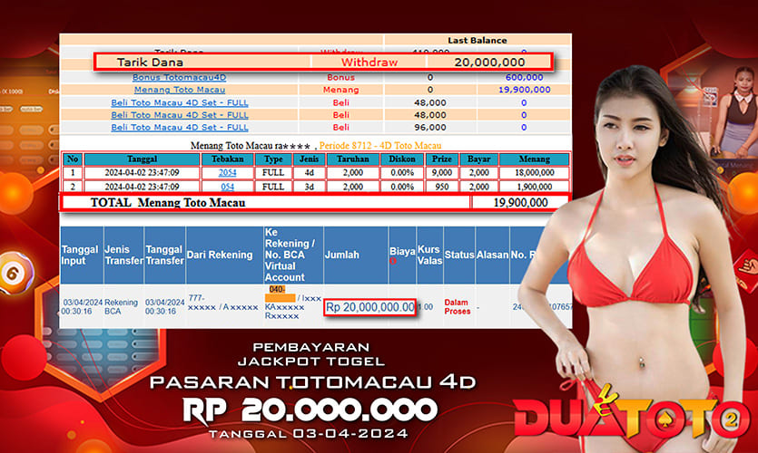 BUKTI PEMBAYARAN JACKPOT TOGEL TOTOMACAU 4D 03-04-2024