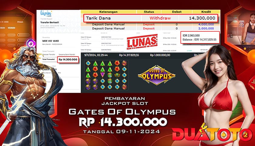 BUKTI PEMBAYARAN JACKPOT SLOT GATES OF OLYMPUS 09-11-2024