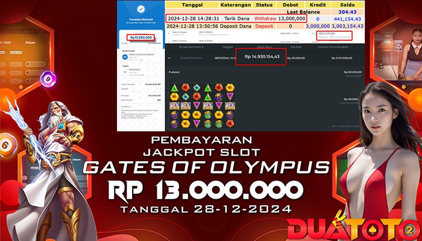 BUKTI PEMBAYARAN JACKPOT SLOT GATES OF OLYMPUS 28-12-2024
